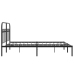 Estructura cama sin colchón con cabecero metal negro 150x200 cm