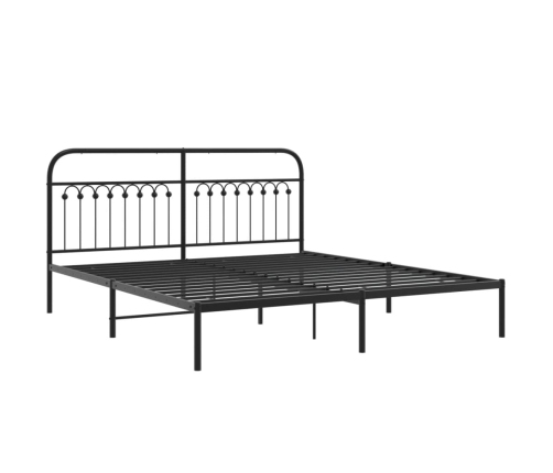 Estructura de cama con cabecero metal negro 183x203 cm