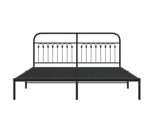 Estructura de cama con cabecero metal negro 183x203 cm