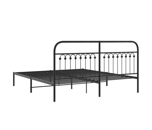 Estructura de cama con cabecero metal negro 183x203 cm