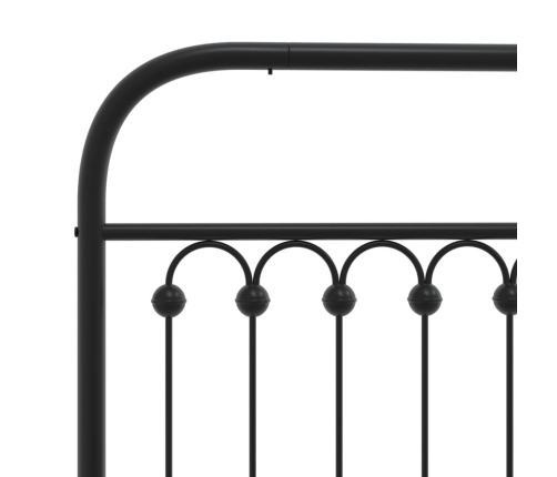 Estructura de cama con cabecero metal negro 183x203 cm