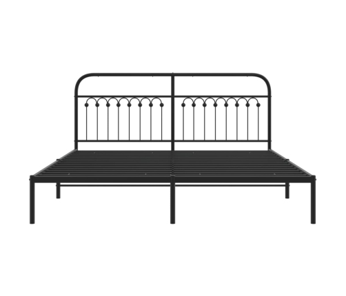 Estructura cama sin colchón con cabecero metal negro 183x213 cm