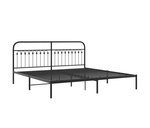 Estructura cama sin colchón con cabecero metal negro 193x203 cm