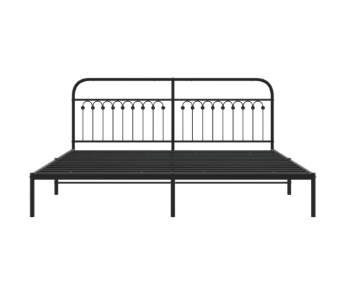 Estructura cama sin colchón con cabecero metal negro 193x203 cm