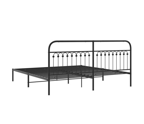 Estructura cama sin colchón con cabecero metal negro 193x203 cm