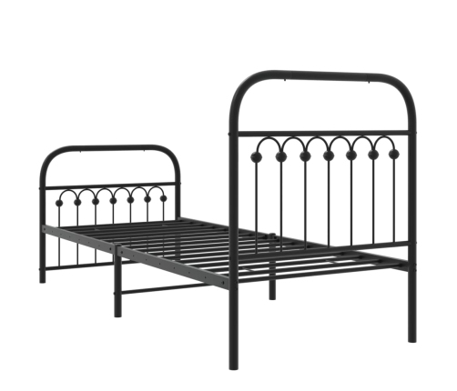 Estructura cama sin colchón con estribo metal negro 80x200 cm