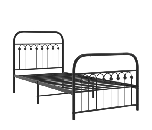 Estructura cama sin colchón con estribo metal negro 90x200 cm