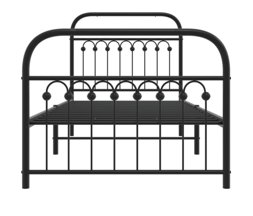 Estructura cama sin colchón con estribo metal negro 90x200 cm