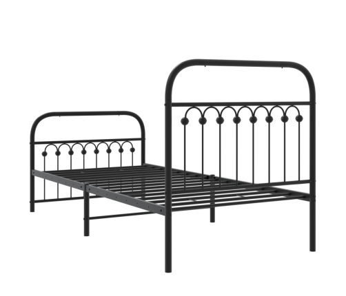 Estructura cama sin colchón con estribo metal negro 90x200 cm