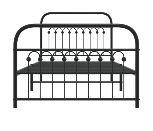 Estructura cama sin colchón con estribo metal negro 100x200 cm