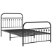 vidaXL Estructura de cama con cabecero y estribo metal negro 107x203cm