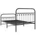 vidaXL Estructura de cama con cabecero y estribo metal negro 107x203cm