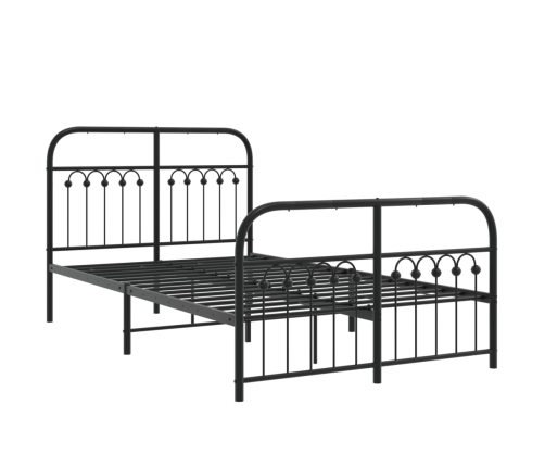 Estructura cama sin colchón con estribo metal negro 120x190 cm