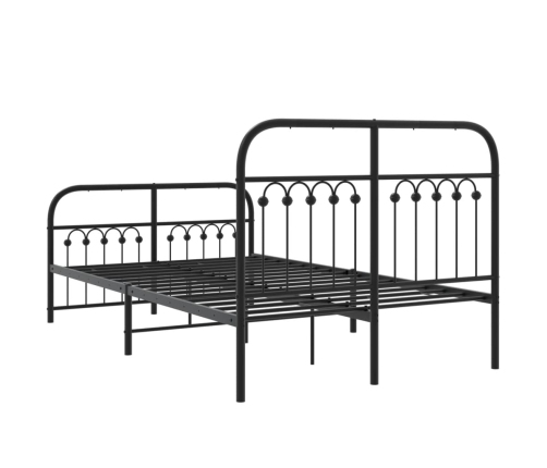 Estructura cama sin colchón con estribo metal negro 120x190 cm