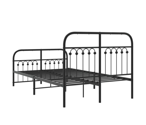 Estructura cama sin colchón con estribo metal negro 120x200 cm