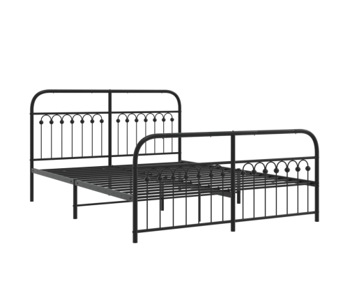 Estructura cama sin colchón con estribo metal negro 160x200 cm
