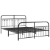 Estructura cama sin colchón con estribo metal negro 160x200 cm