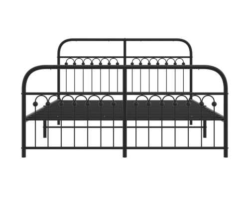 Estructura cama sin colchón con estribo metal negro 160x200 cm