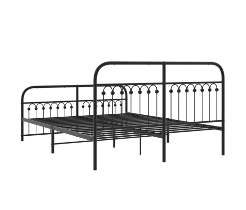 Estructura cama sin colchón con estribo metal negro 160x200 cm