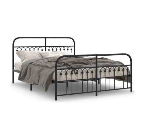 Estructura cama sin colchón con estribo metal negro 160x200 cm
