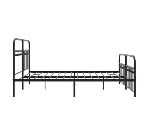 Estructura cama sin colchón con estribo metal negro 183x203 cm