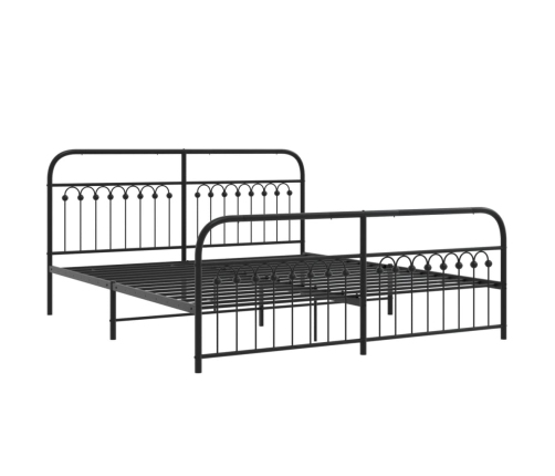 Estructura cama sin colchón con estribo metal negro 183x213 cm