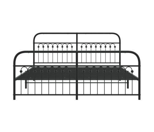 Estructura cama sin colchón con estribo metal negro 183x213 cm