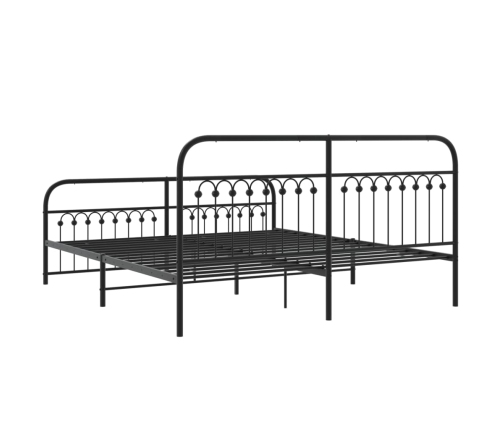 Estructura cama sin colchón con estribo metal negro 183x213 cm