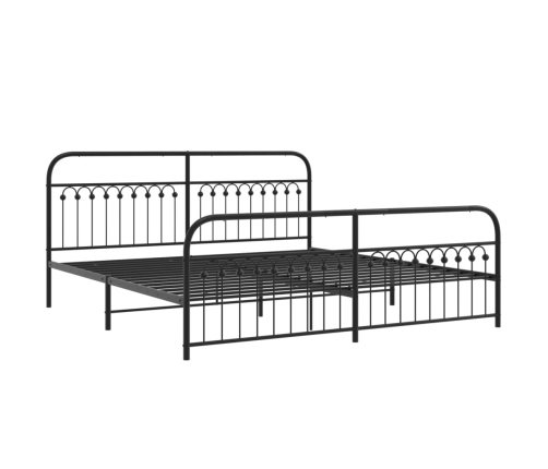 Estructura cama sin colchón con estribo metal negro 193x203 cm