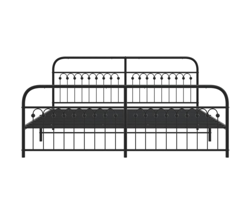 Estructura cama sin colchón con estribo metal negro 193x203 cm