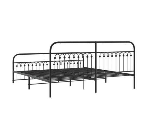 Estructura cama sin colchón con estribo metal negro 193x203 cm