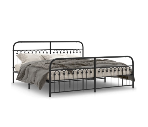 Estructura cama sin colchón con estribo metal negro 193x203 cm