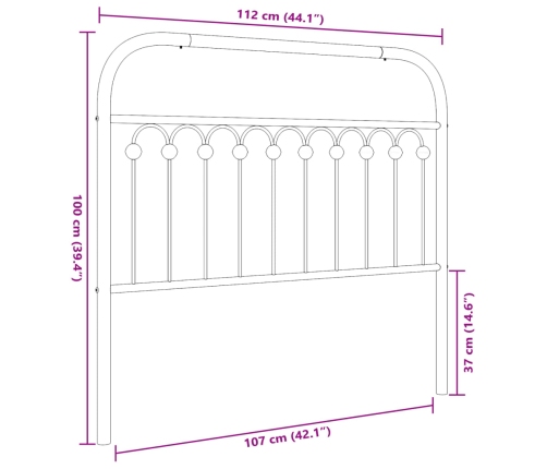 Cabecero de metal negro 107 cm