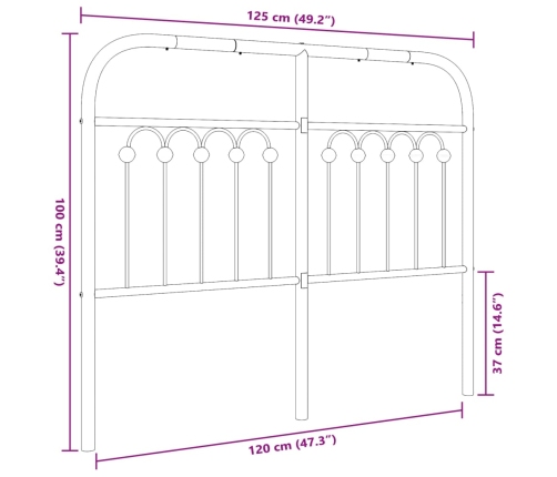 Cabecero de metal negro 120 cm