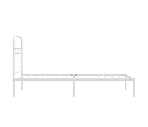 Estructura cama sin colchón con cabecero metal blanco 80x200 cm