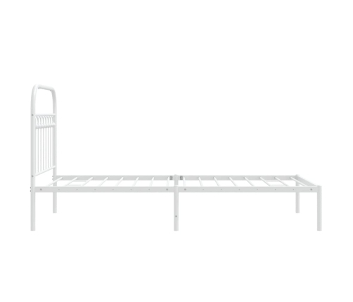 Estructura cama sin colchón con cabecero metal blanco 90x190 cm