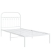 Estructura cama sin colchón con cabecero metal blanco 90x200 cm