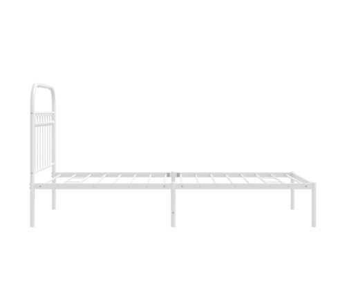 Estructura cama sin colchón con cabecero metal blanco 90x200 cm