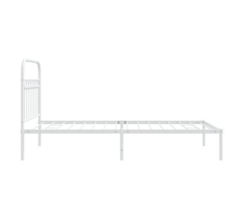Estructura cama sin colchón con cabecero metal blanco 100x190cm