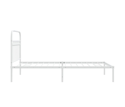 Estructura cama sin colchón con cabecero metal blanco 100x200cm