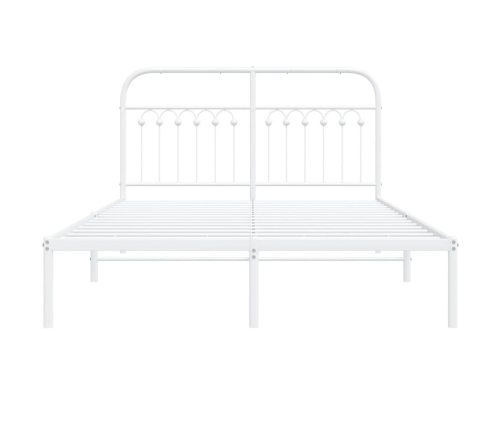 Estructura cama sin colchón con cabecero metal blanco 135x190cm