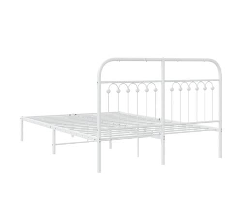 Estructura cama sin colchón con cabecero metal blanco 135x190cm