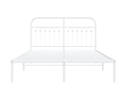 Estructura cama sin colchón con cabecero metal blanco 140x190cm