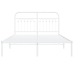 Estructura cama sin colchón con cabecero metal blanco 140x190cm