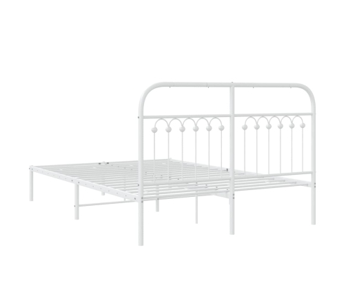 Estructura cama sin colchón con cabecero metal blanco 140x190cm