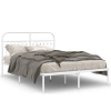 Estructura cama sin colchón con cabecero metal blanco 140x190cm