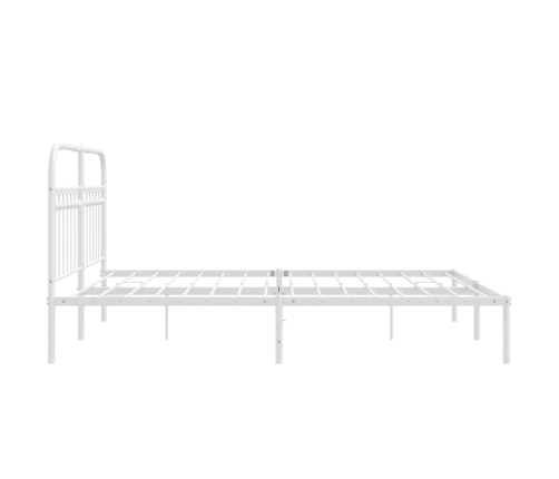 Estructura cama sin colchón con cabecero metal blanco 160x200cm