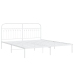 Estructura de cama de metal con cabecero blanco 183x203 cm