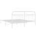 Estructura de cama de metal con cabecero blanco 183x203 cm