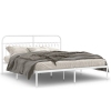 Estructura de cama de metal con cabecero blanco 183x203 cm